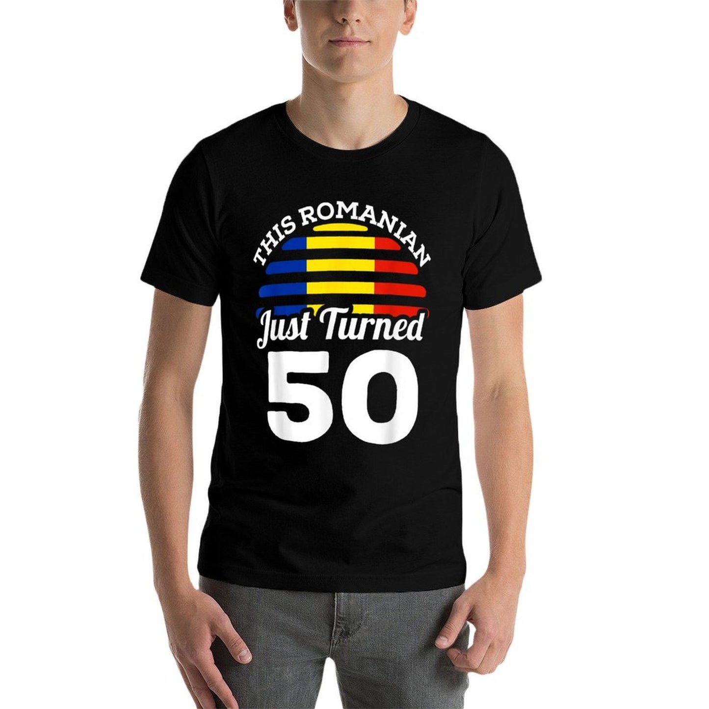 This Romanian Just Turned 50 Romania 50th Birthday Gift  Moisture-wicking T-Shirt