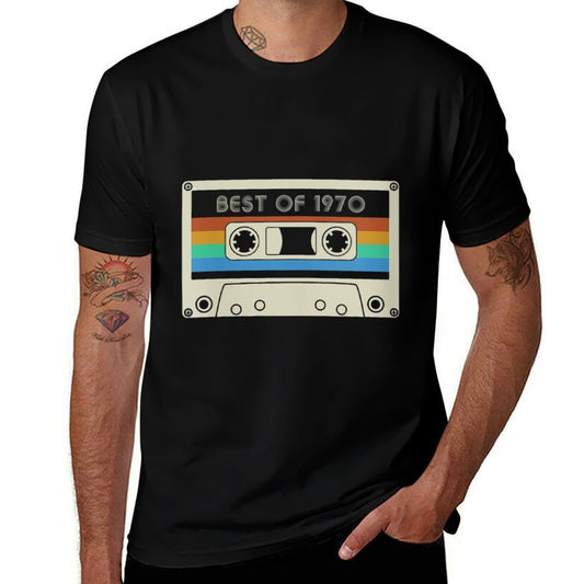 Womens Vintage Best of 1970 50th Birthday Cassette Tape  Cotton T-Shirt