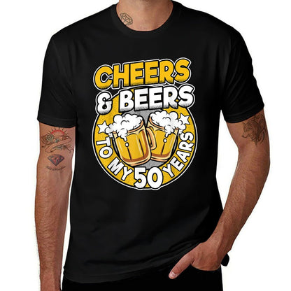 Cheers And Beers To My 50 Years Beer Men 50th Birthday  Lightweight T-Shirt