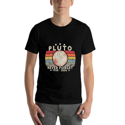 Never Forget Pluto. Retro Style Funny Space Science Soft T-Shirt