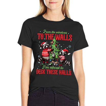 from The Windows to The Walls Im About to Deck These Halls  Oversized Silhouette T-Shirt