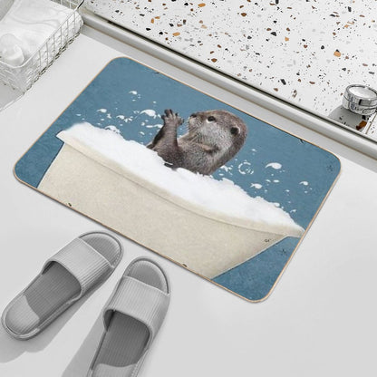 White Otter Play Foam White  Repositionable Bath Mat