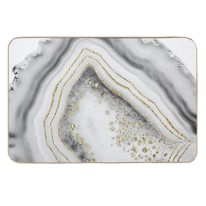 White Agate Gold Foil Glam #1 (Photo of Foil Only - Not Reflective)  Dirt-Trapping Bath Mat