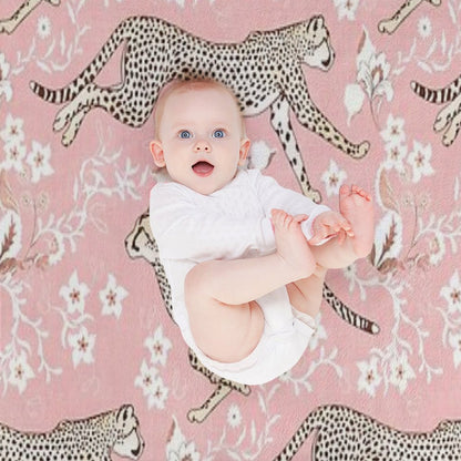 Cheetah Chintz - Cotton Candy Pink Comfort Throw Blanket
