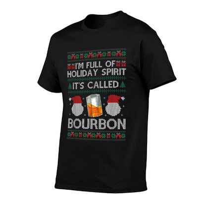Ugly Christmas Drinking Funny Bourbon Holiday Party  Slim-fit Cut T-Shirt
