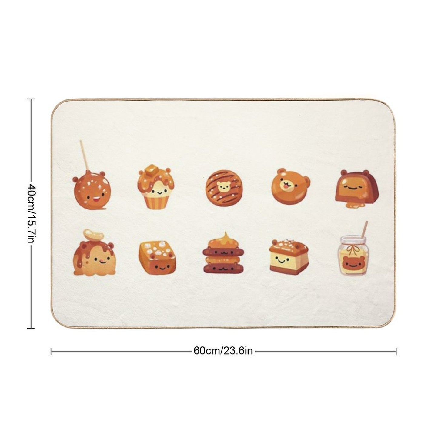 Salted Caramel Bear Durable Bath Mat