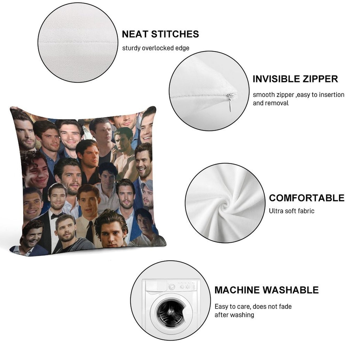 DavidCorenswet Photo Collage Soft Decorative Cover Throw Pillow