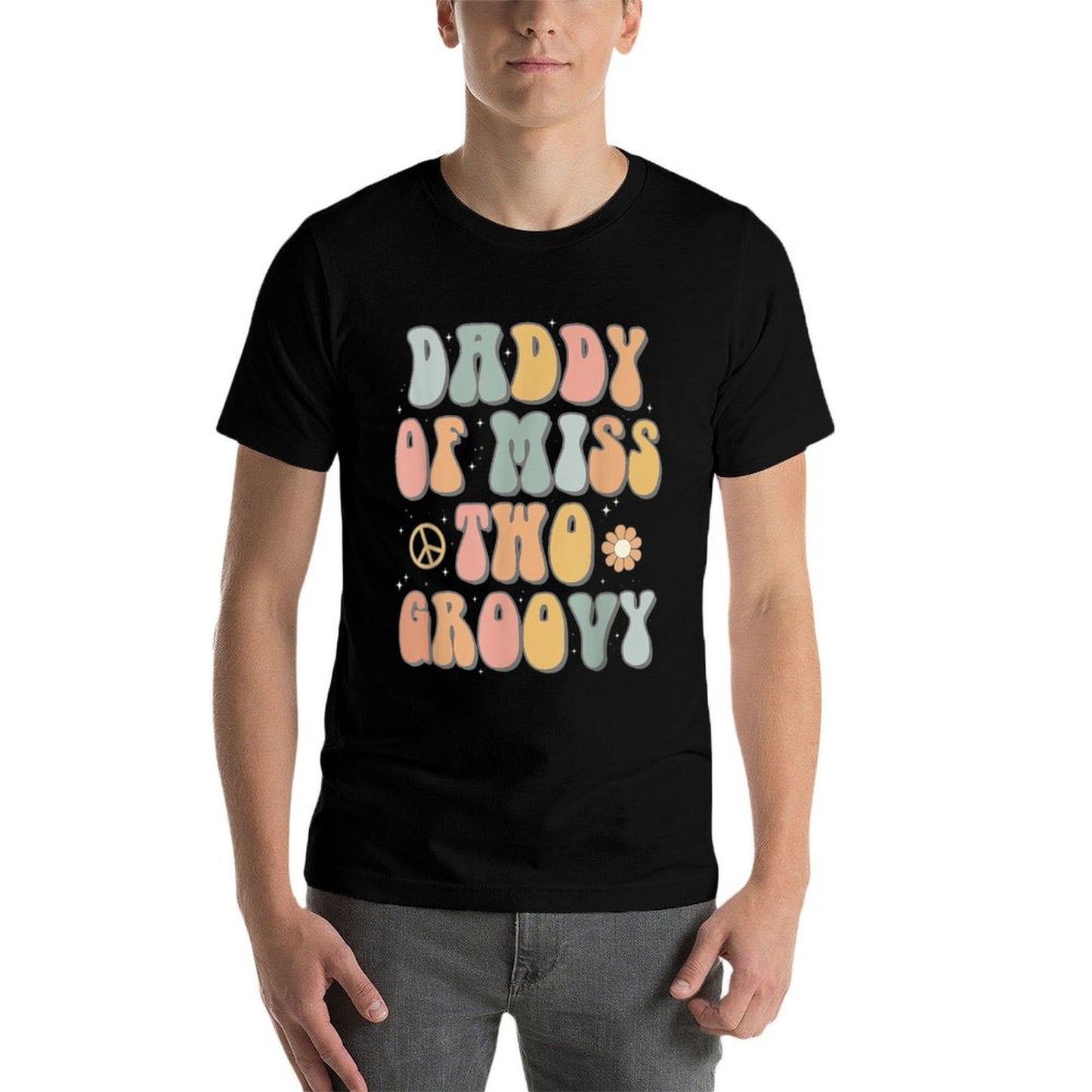 Daddy Dad Two Groovy Second Birthday Retro 2nd Bday Party  Graphic-printed T-Shirt