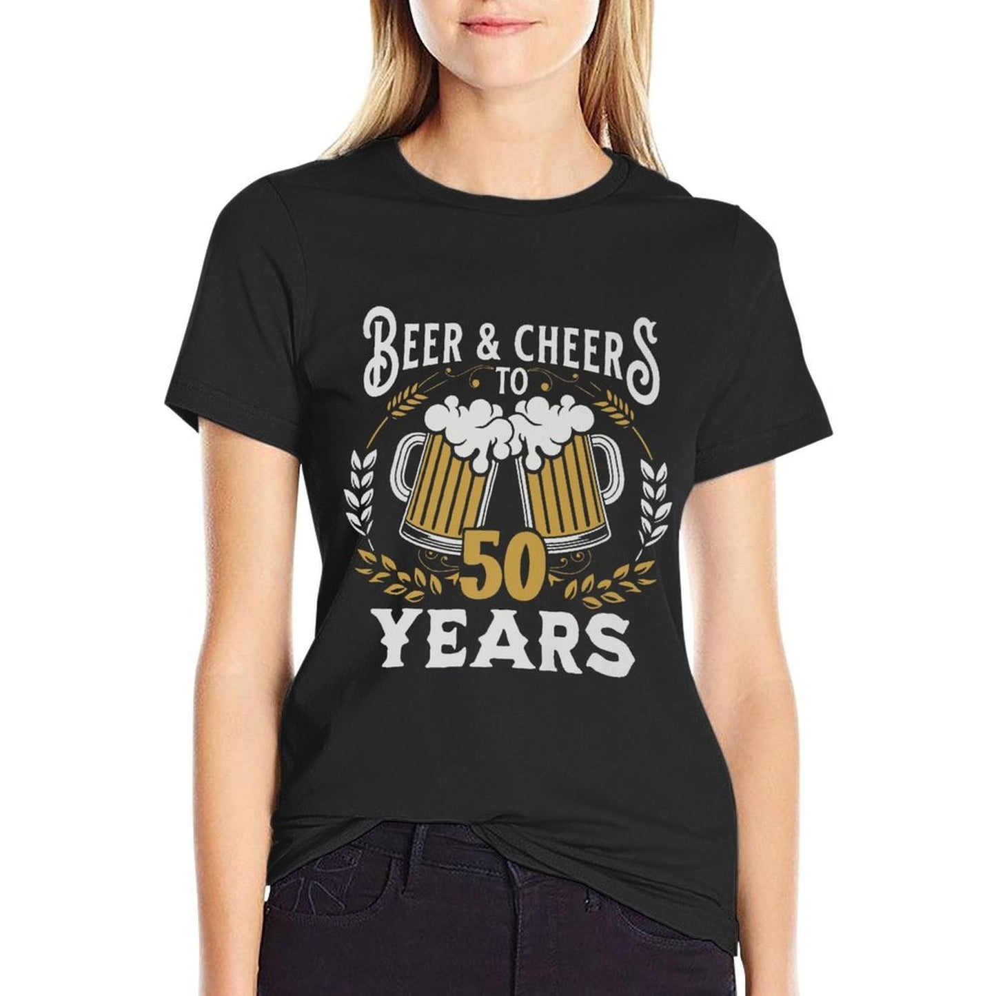 Cheers And Beers To 50 Years Party 50th Birthday Premium  Stretchy T-Shirt