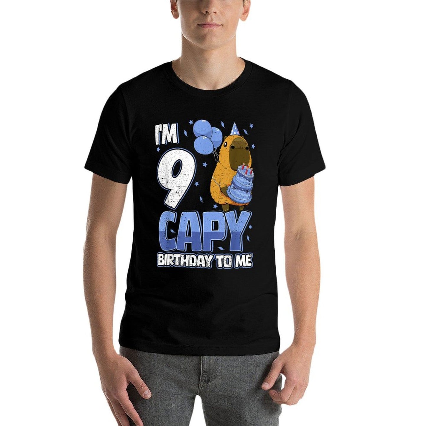9 Years Capy Birthday to Me Boys 9th Birthday Capybara  Slim-fit Cut T-Shirt