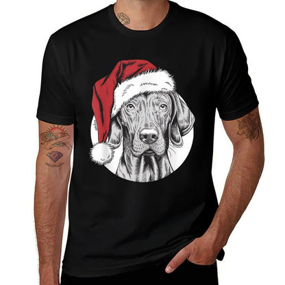 Joyful Vizsla Santa Dog on Vizsla Christmas Men Women Kids  Quick-drying T-Shirt
