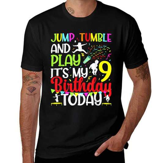 Jump It's My 9th Birthday Trampoline Nine Year Old  Slim-fit Cut T-Shirt