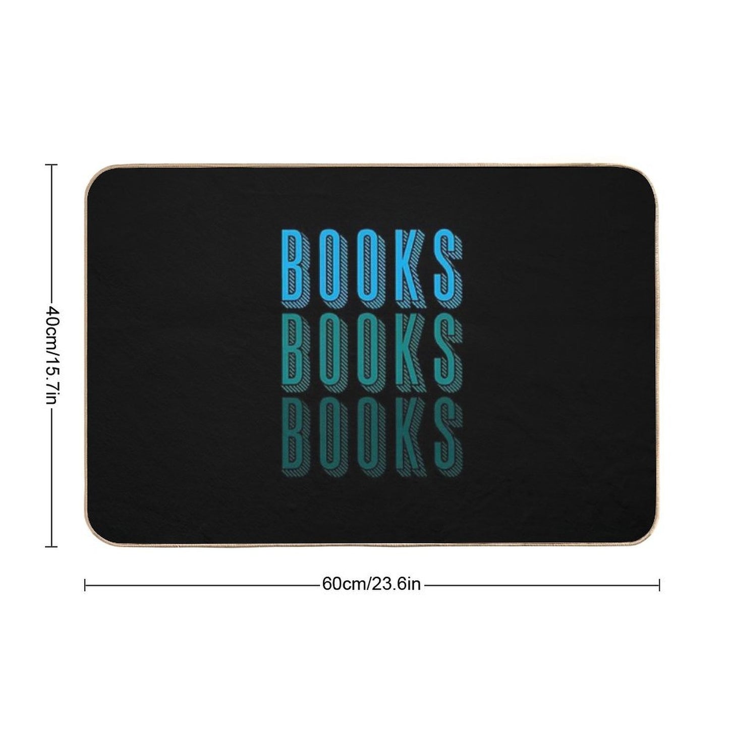 BOOKS BOOKS BOOKS in Blue  Repositionable Bath Mat