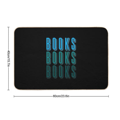 BOOKS BOOKS BOOKS in Blue  Repositionable Bath Mat
