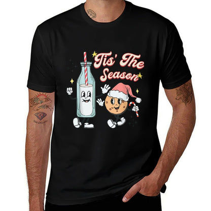 Tis The Season Retro Milk And Cookie Christmas  Breathable T-Shirt