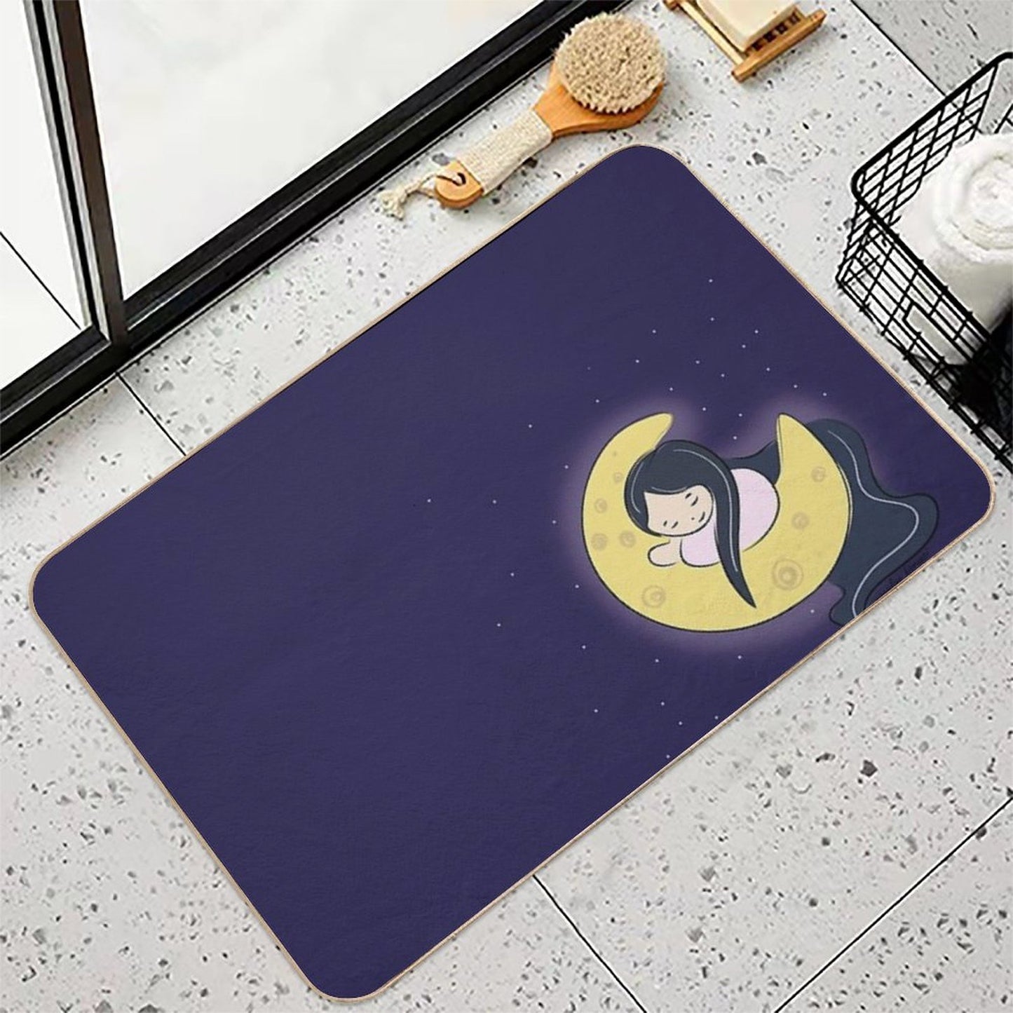 Moon Girl  Slip-Resistant Bath Mat