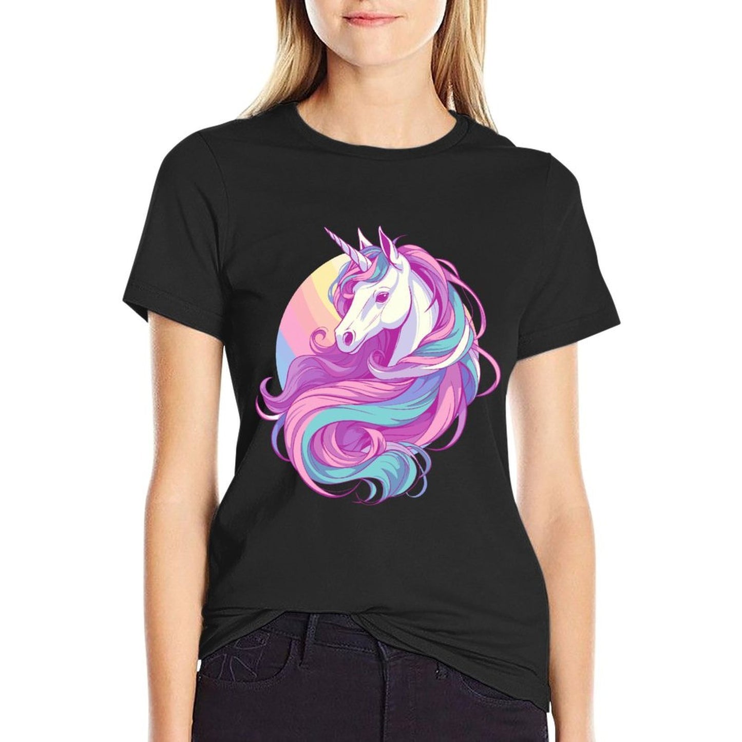 Majestic Sunset Unicorn Art Mystical Creature Fantasy  Eco-friendly Material T-Shirt