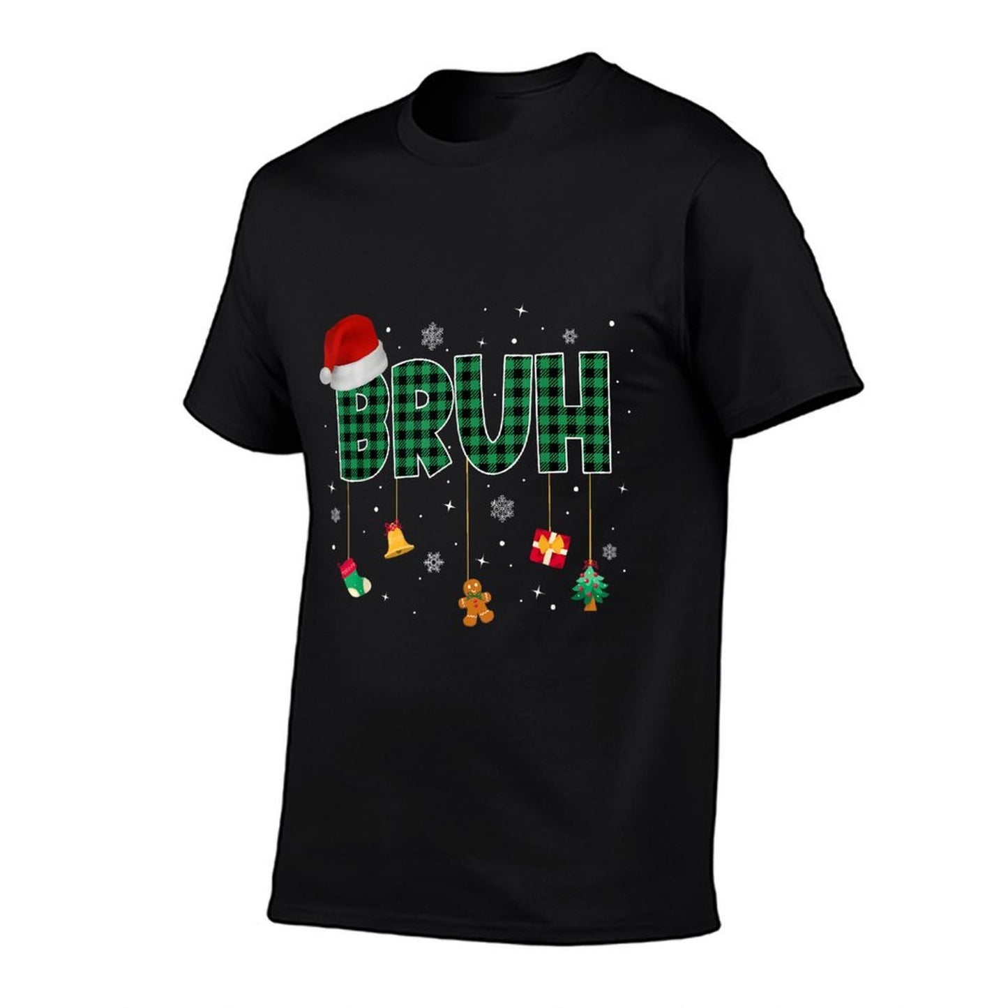Bruh Funny Merry Christmas Xmas Family Pajama Men Women Kids  Rolled Sleeves T-Shirt