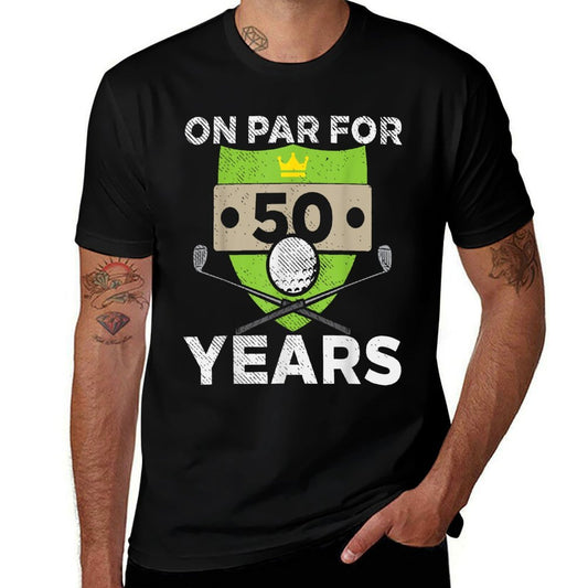 On Par For 50 Years Cool 50th Birthday Golfing Golfer Men  Polyester Blend T-Shirt
