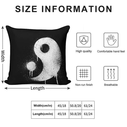 Graffiti Zen Master - Spray Paint Yin Yang Soft Anti-Pilling Throw Pillow