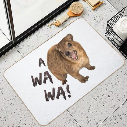 Awawa! Angry Screaming Hyrax Meme - Cute & Funny  Dirt-Trapping Bath Mat