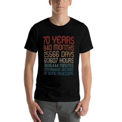 70 Years Of Being Awesome Birthday Countdown 70th Birthday  Graphic-printed T-Shirt