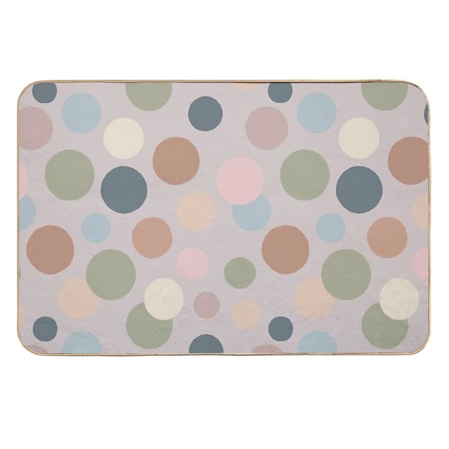 Retro Chic Polka Dots Neutral Colors Pattern  Odorless Bath Mat