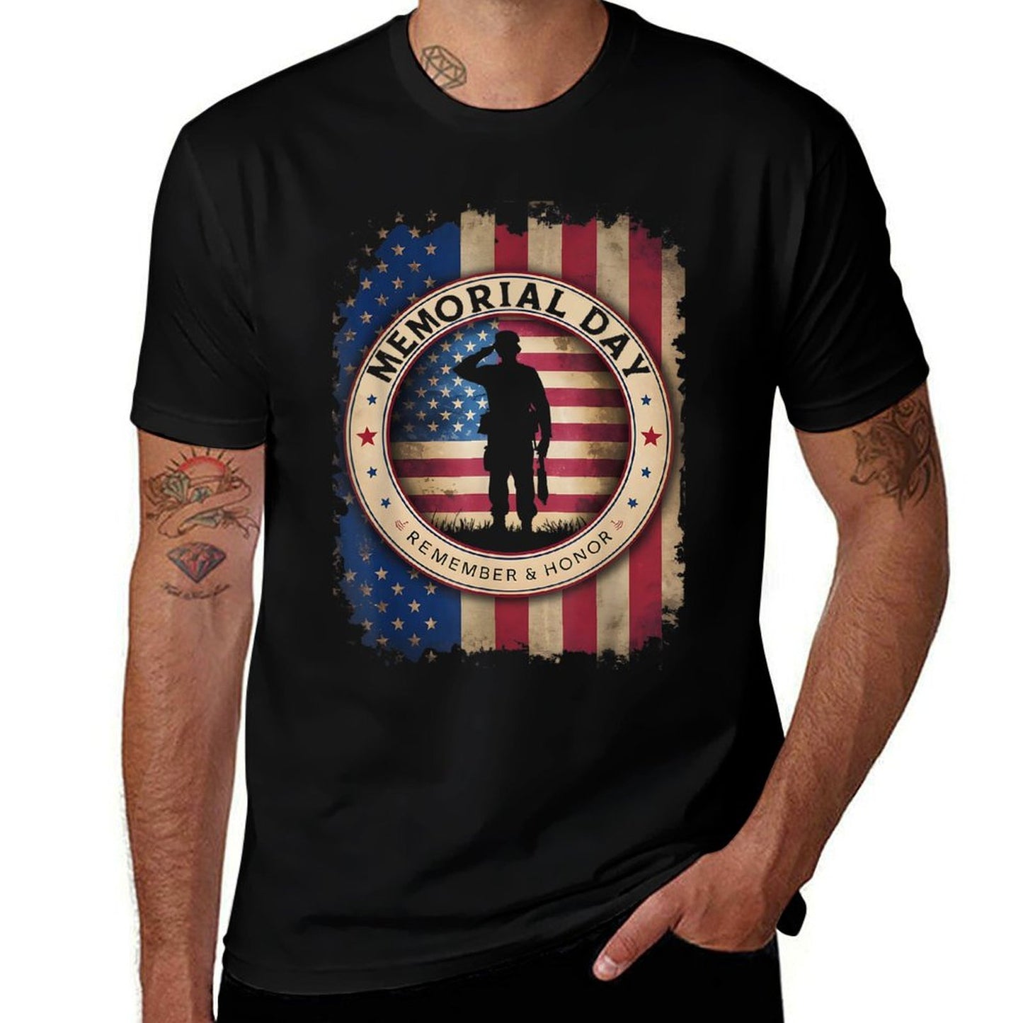Memorial Day Heathered Texture T-Shirt