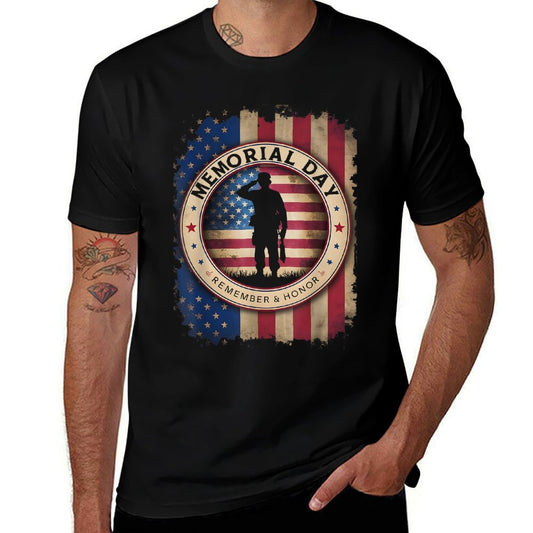 Memorial Day Heathered Texture T-Shirt