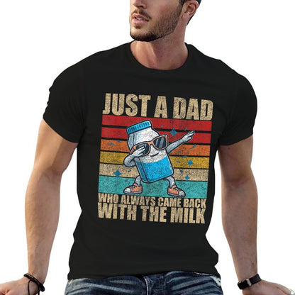 Just A Dad Who Always Came Back With The Milk Father's Day  Heathered Texture T-Shirt