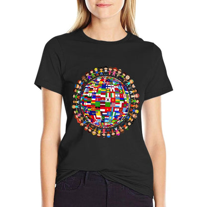 National Flags Circle World Peace International Day Of Peace  Breathable T-Shirt