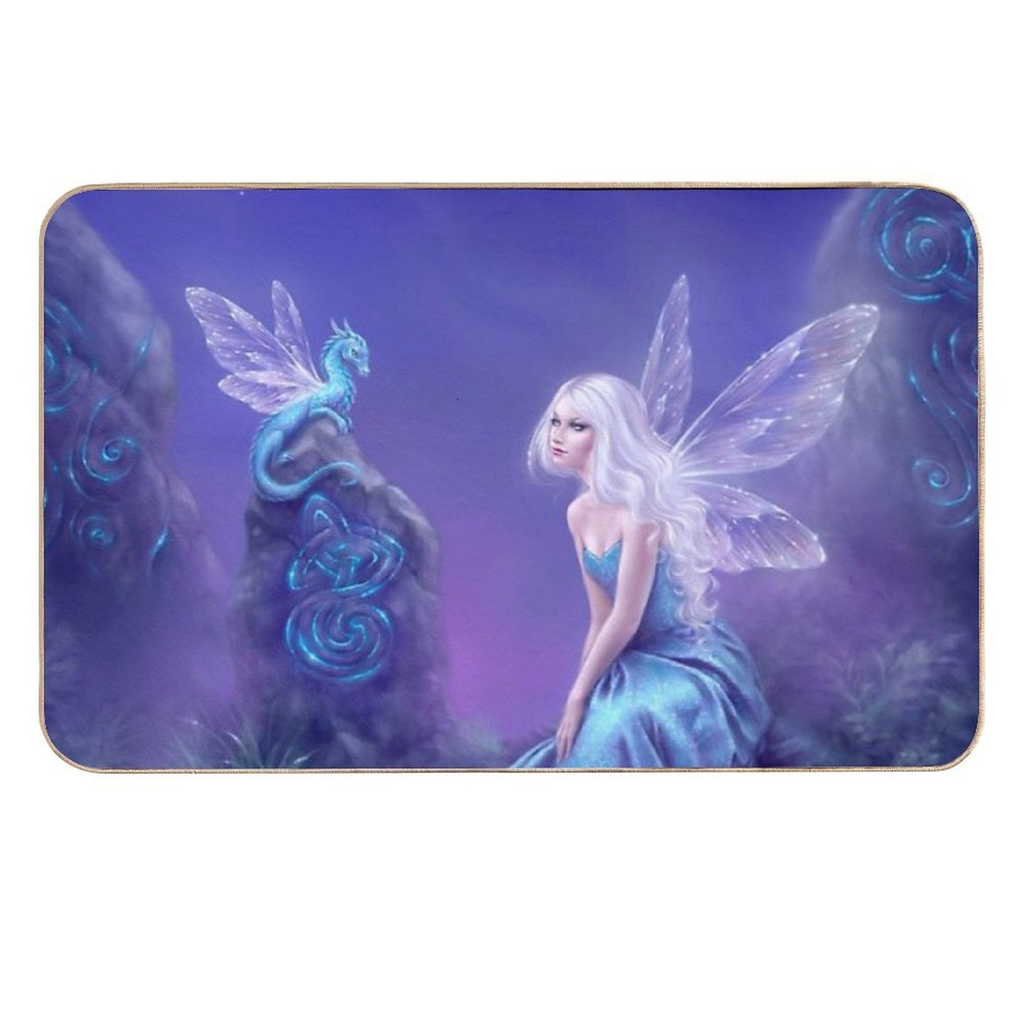 Luminescent Fairy & Dragon Art  Pet-Safe Bath Mat