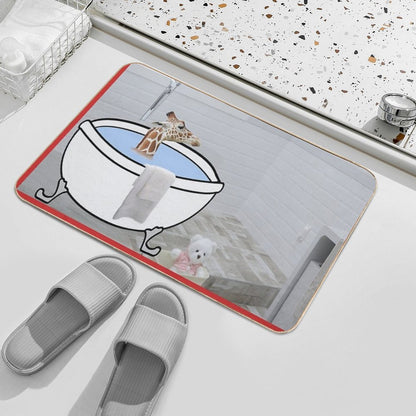 Love Funny Cute Giraffe Shower  Anti-Trip Bath Mat