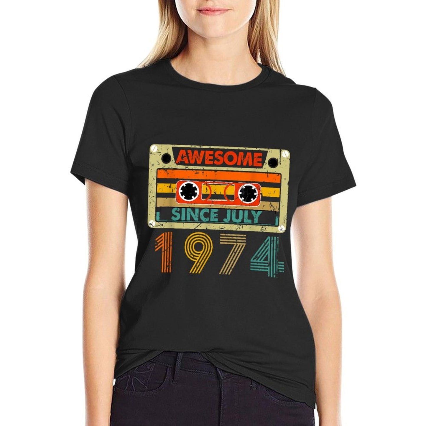 Awesome Since July 1974 50 Years Old 50th Birthday  Oversized Silhouette T-Shirt
