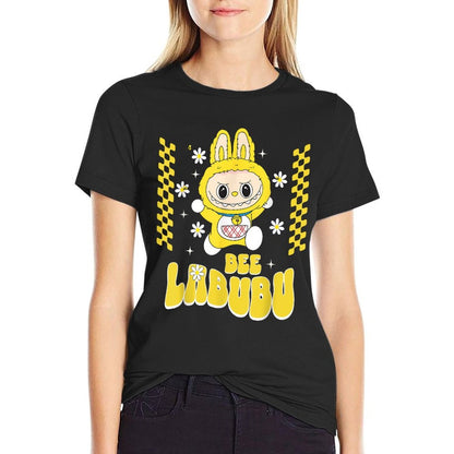Funny Stylish Bee Labubu Cute Labubu The Monsters  Oversized Silhouette T-Shirt