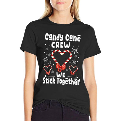 Christmas Candy Cane Crew Holiday Family Outfit  High-quality Stitching T-Shirt