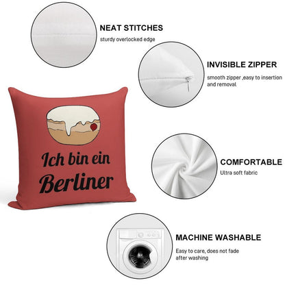 Ich Bin Ein Berliner Soft Hidden Zipper Throw Pillow