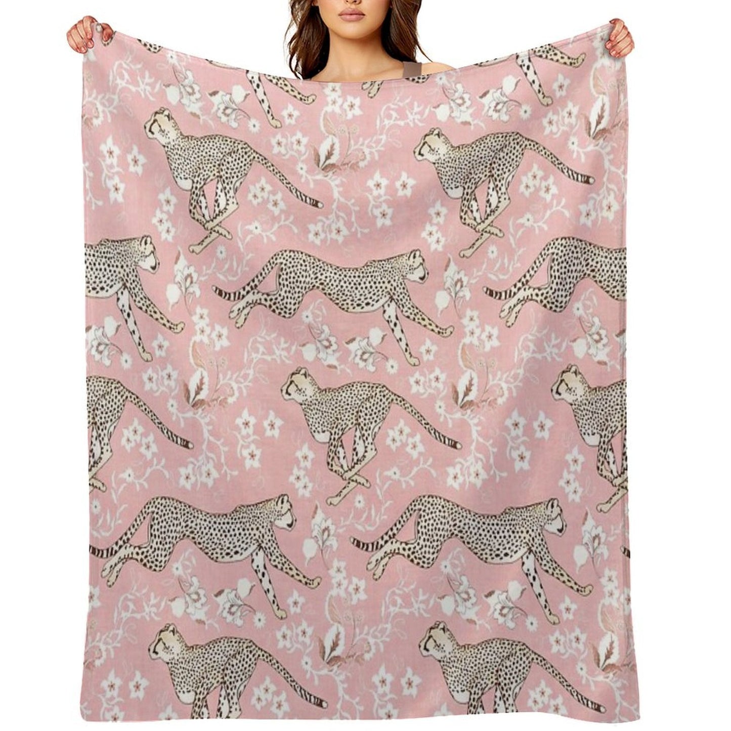 Cheetah Chintz - Cotton Candy Pink Comfort Throw Blanket