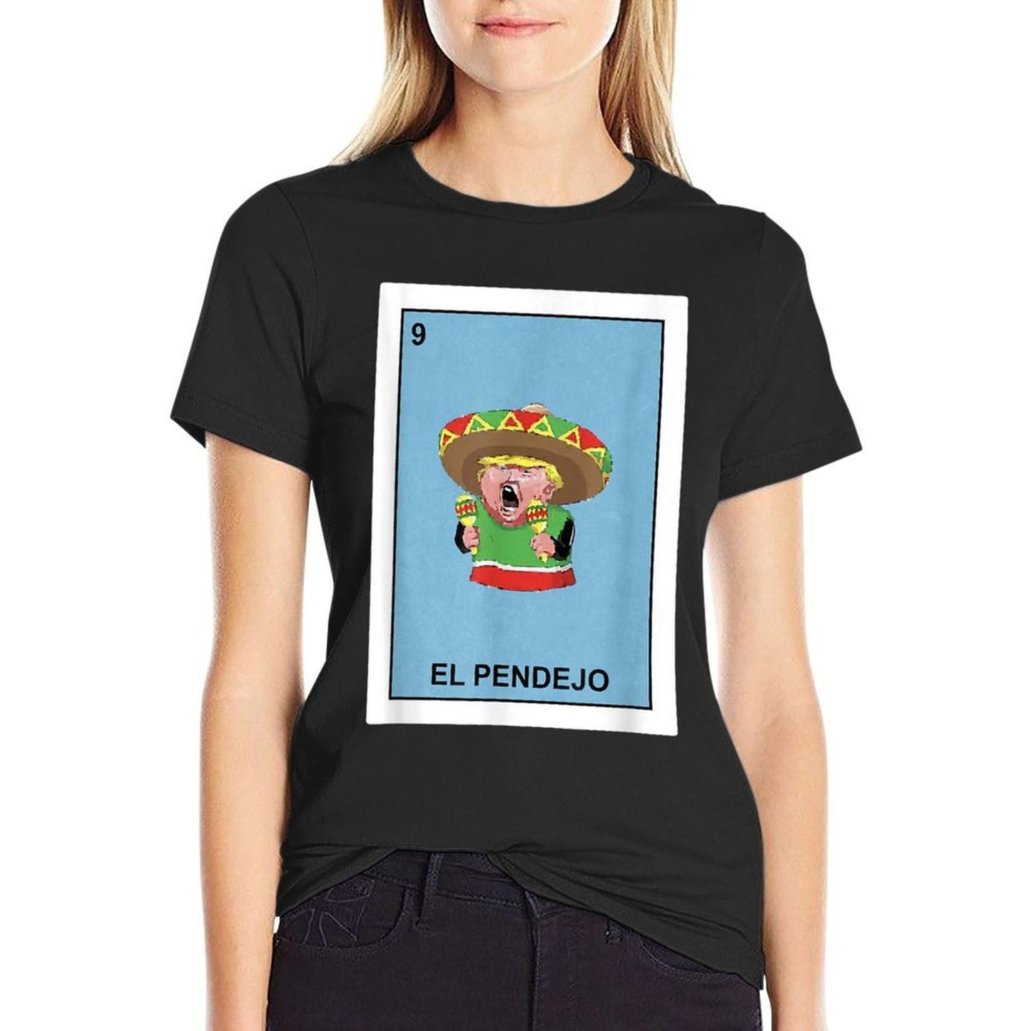 Funny Donald Trump El Pendejo Mexican Lottery Gift  Heathered Texture T-Shirt