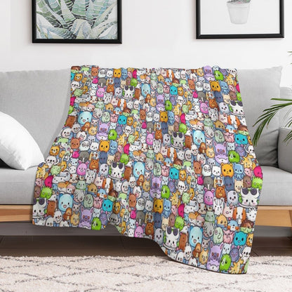 Lovely Kawaii Monsters Plush Throw Blanket