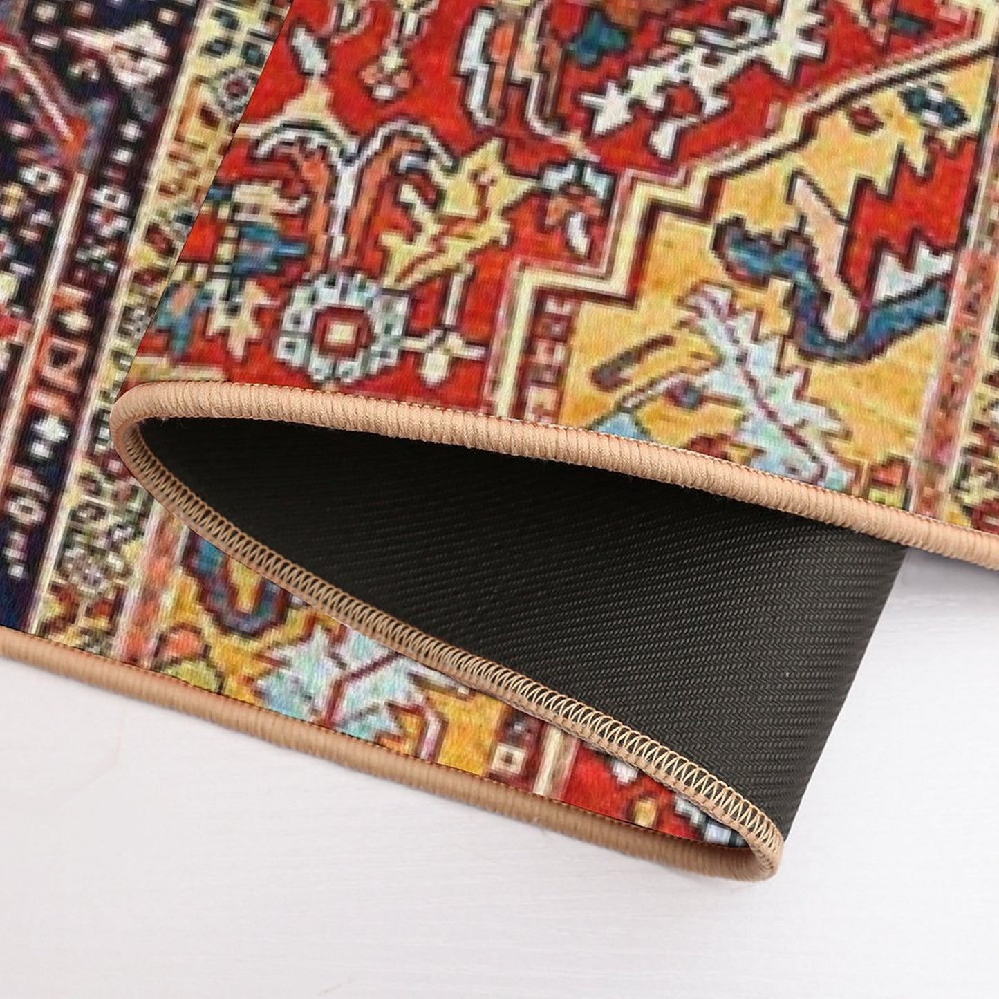 Heriz Persian Carpet Print  Dirt-Trapping Bath Mat