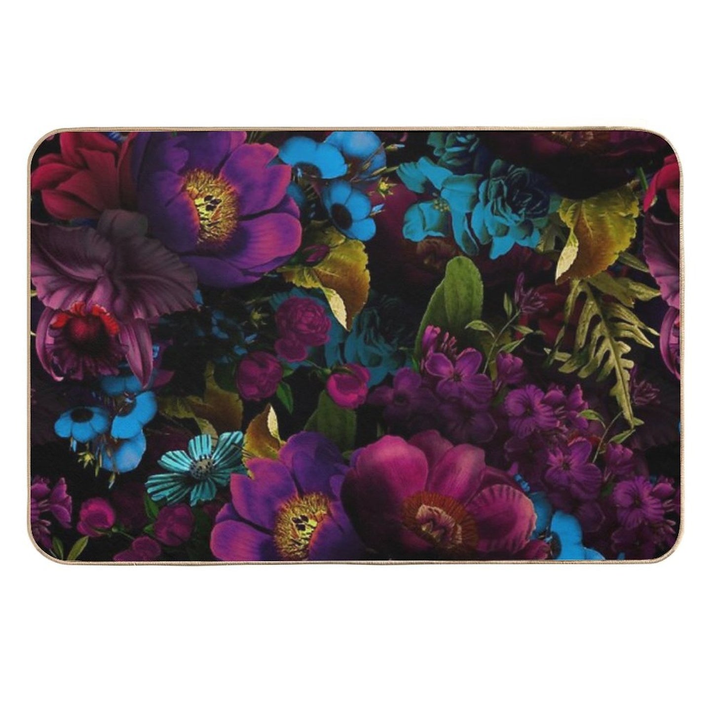Mystical Night III Botanical Night Garden Nightgarden  Repositionable Bath Mat