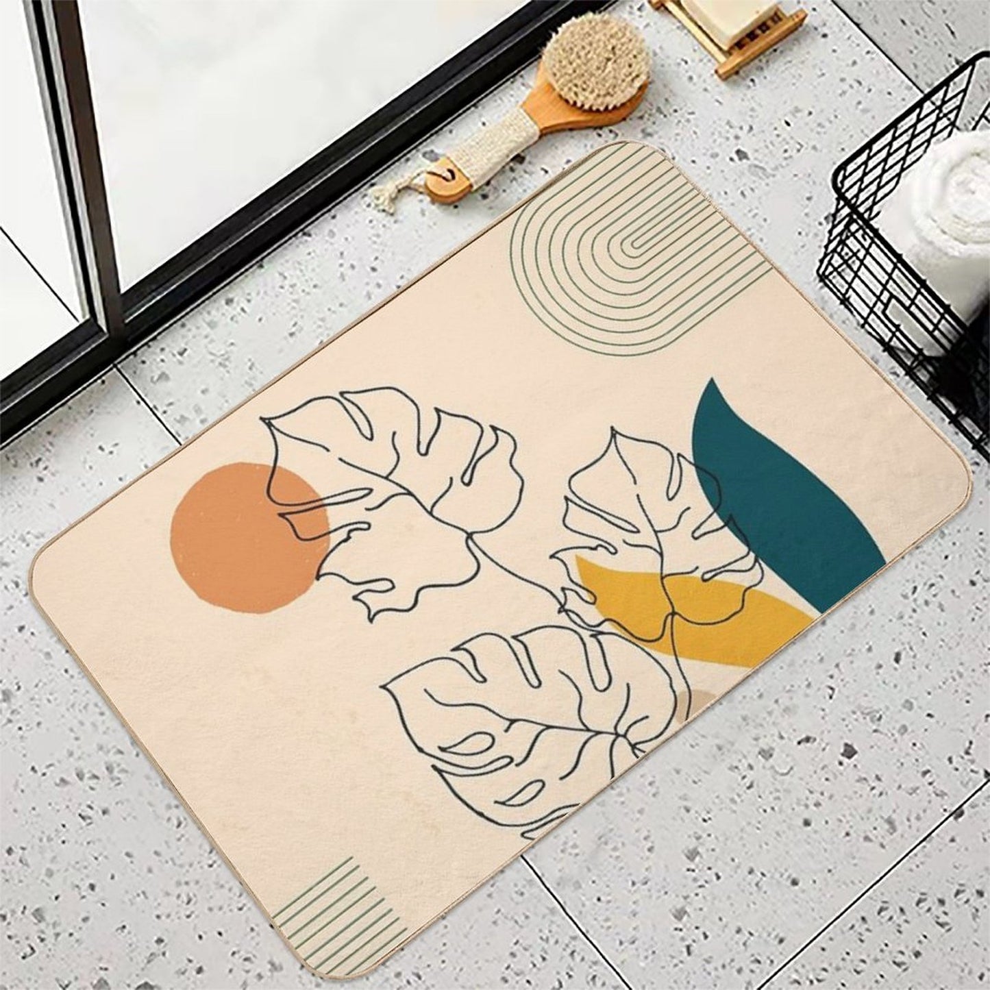 Monstera Love Minimalist  Long-Lasting Bath Mat