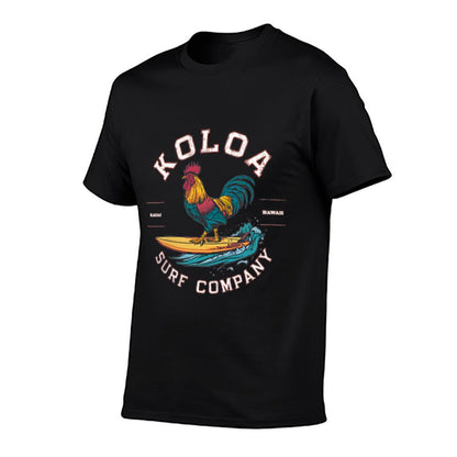 Koloa Surf Surfing Rooster Logo Lightweight, Graphic  Heathered Texture T-Shirt