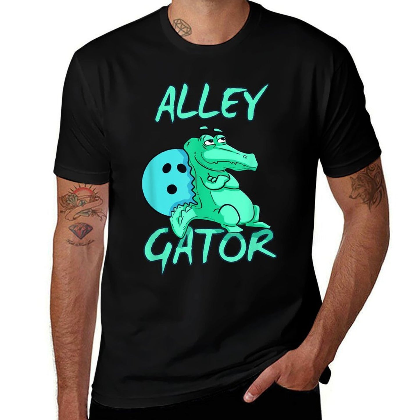 Alley Gator Funny Bowling T  Breathable T-Shirt