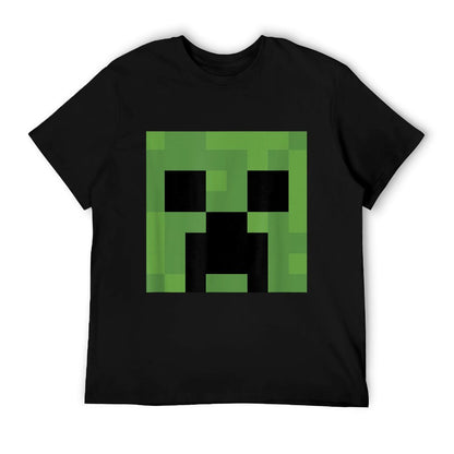 Minecraft Creeper Big Face Rolled Sleeves T-Shirt