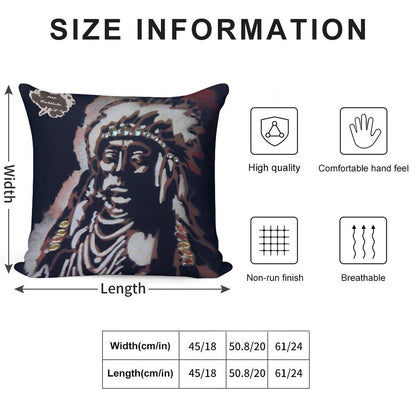 Indian with His Headdress Soft Home Decor Throw Pillow