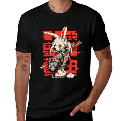 Anime Manga Cyberpunk Aesthetic Techwear Harajuku Bunny Girl  Odor-resistant T-Shirt