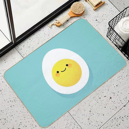 Cute Hard Boiled Eggs  Fade-Resistant Bath Mat