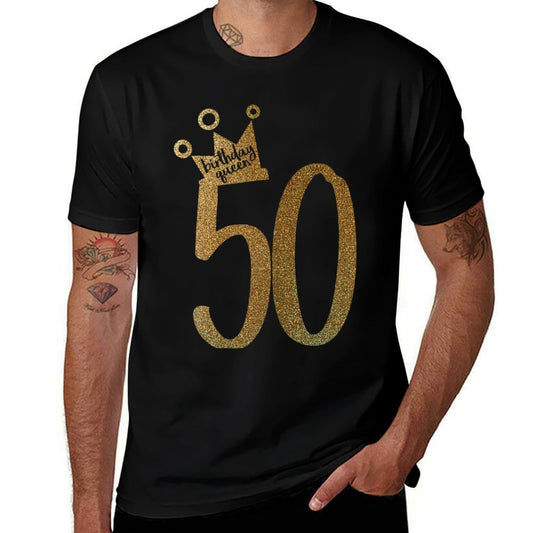 Womens Gold 50th Birthday Birthday Girl  Soft T-Shirt
